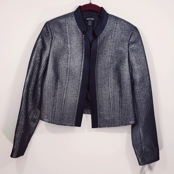 NINE WEST - METALLIC BLAZER SIZE 4 - Picture 3 of 7